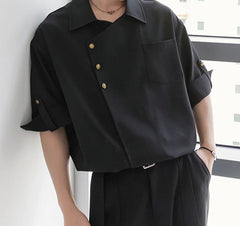 Men Shirt Lapel Short Sleeve Solid Color Casual Men Clothing Summer Streetwear 2025 Fashion Oversize Male Shirts Tops INCERUN voguable