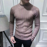 Korean Fashion Autumn Men Casual Vintage Style Sweater Wool Turtleneck Oversize Winter Men Warm Cotton Pullovers Sweaters voguable