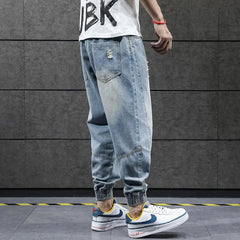 New Hip Hop Harem Jeans Pants Men Loose Joggers Denim Casual Sweatpants Korea Ankle Length Trousers Streetwear Male Clothes gotmes-shop
