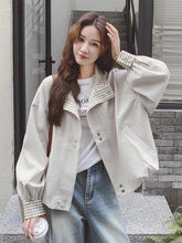 Elegant Women Sweet Jacket Fall Korean Long Sleeve Plaid Patchwork Short Coat Casual Vintage All Match Female Outwear Tops New voguable