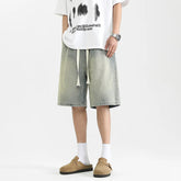 Voguable Denim Shorts Men's Summer Thin American Straight-leg Trendy Brand Loose Casual Five-point Pants voguable