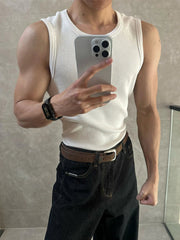 Voguable Elastic Fitn Tank Top Men's Svel Sportswear Muscle Enhancing American Sle Sweatirt Casual Summer T-irt voguable
