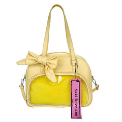 Y2k Aesthetic Fashion All Match Shoulder Handbags Vintage Transparent Simple Bow Ita Bags All Match Ins Transparent Underarm Bag voguable