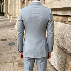 Voguable 7XL-XS (Jacket + Pants) Italian Style Luxury Striped Men Party Tuxedos Fashion Men's Wedding Social Slim Fit Suit 2 Piece Set voguable