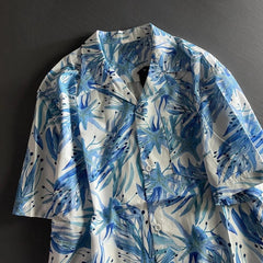 Voguable Subculture Abstract Print Short Sleeve Tee Men Streetwear Casual Loose Tops Daily Outfits Male Trendy Cardigan Outerwear voguable