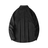 Trendy Yellow Long Sleeve Corduroy Shirt For Men Casual Loose-fit Shirt Spring Korean Style Fashion Daily Streetwear