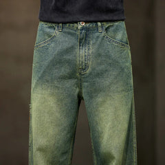 Wide Leg Jeans Men Baggy Pants Summer Straight Cut Loose Retro Blue Denim Pants Streetwear Fashion Pockets Vintage Man Clothes voguable