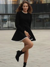 Black Lace Mini Dress For Women Fashion Patchwork High Waist Elegant Vintage Dress Summer Patchwork Party Dress Gown voguable