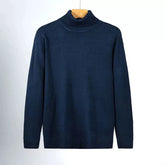 New Korean Fashion Men Sweater Light Luxury Trendy Turtleneck Knit Solid Color Pullover Leisure Retro Long Sleeve Basic Knitwear voguable