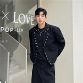 Voguable 2024 Spring Trendy New Buttoned Decorate Design Blazer Coat Men's Stylish Luxury Design Short High Street Jacket voguable