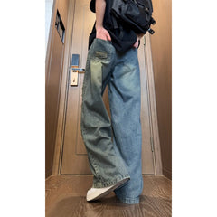 Beggar jeans men Vintage Streetwear Ripped Hole Jeans Men Women Harajuku Aesthetic Wide Leg Denim Trousers Unisex Straight Pants voguable