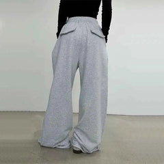100% Cotton Loose Wide Leg Pants Women Fall Fashion Japanese High Waist Drawstring Casual Sweatpants Y2K Hip Hop Streetwear New voguable