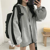 Autumn Hooded Sweatshirt Women's New Style Harajuku Style Loose Sports Long-sleeved Top Spliced women's Jacket voguable