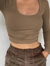 Voguable Casual Crop Top Female Clothing Slim Solid Fitness Women T-Shirts Long Sleeve Sexy Tops Tees Fashion Shirt Sale voguable