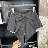 Sweet Bow Lace Stitching Women Skirts Spring Korean A Line Pleated Skirts Y2K High Waist Streetwear All Match Ladies Mini Skirt voguable