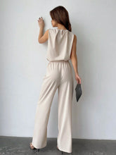 2024 Amazon wish Independent station cross-border new sleeveless top + high-waist commuter waist strap pants two-piece set voguable