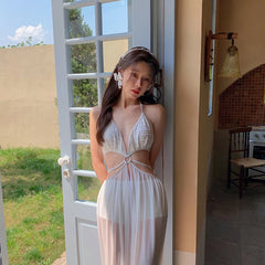 Elegant Sexy Swimsuit Women Beach Holiday Wear Bikini Korean Fashion Hot Spring Swimwear White Girls Monokini Summer