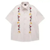 Voguable Casual and Versatile Men's Retro Japanese Trendy Brand Short-sleeved Shirt Fashionable Casual Loose Cardigan voguable