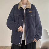 New American Fleece-lined Men Padded Jackets Luxury Harajuku Long Sleeve Streetwear Winter Trendy Chic Turn-down Collar Coats voguable