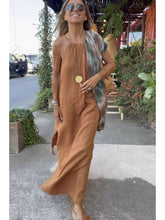Voguable Summer Halter Long Dress Women Pareo Vintage Solid Sexy Maxi Dresses Ladies Holiday Fashion Vestidos Femme Clothing voguable