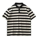 Voguable Striped Short Sleeve POLO Shirt Men's Summer Polo T-shirt Casual Half Sleeve Top Korean Men's Clothing voguable
