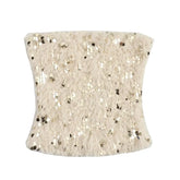 UNIZERA 2023 Winter New Product Women's Fashion and Casual Versatile Bra, Bead, and Feather Short Top voguable