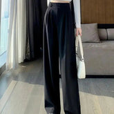 Voguable Women Wide Leg Pants High Waist Trousers Korean Style Office Ladies Fashion Elegant Loose Suit Streetwear Black Baggy Pants voguable
