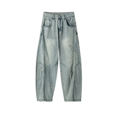 Loose Fit Jeans Men Baggy Wide Leg Denim Pants Patchwork Ripped Light Blue Wash Hip Hop Streetwear Fashion New 2025 autumn jeans voguable