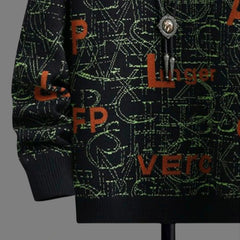 New American Trendy Men Sweaters Light Luxury Letter Printed Knit O Neck Long Sleeve Pullover Casual Loose High Street Knitwear voguable