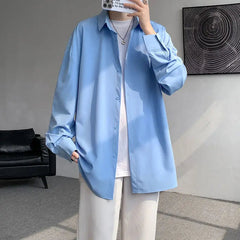 Long Sleeved Shirt Men Fashion Black Dress Shirt Men Korean Loose Casual White Shirt Mens Office Formal Shirt Large Size 4XL voguable