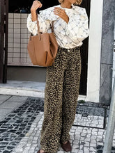 Voguable Cotton leopard print slim fit pencil casual pants for spring/summer new women's clothing voguable