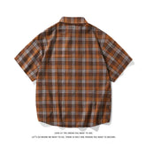 Summer Short Sleeved Shirt Men Retro Plaid Shirt Men Japanese Streetwear Loose Casual Shirt Mens Vintage Shirts Plus Size 5XL voguable