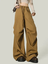 Black Y2K Streetwear Cargo Pant Women Vintage High Waist American Loose Trousers Hip Hop Retro Bf Wrinkles Paratrooper Pants New voguable