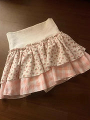 Voguable Japanese Sweet Kawaii Print 2 Piece Set Women Patchwork Lace Cute Skirt Suit Female White Bow Tops + Plaid Mini Skirt Sets 2024 voguable