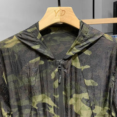 Voguable Sunscreen Clothes for Men's in Summer New Pattern Cardigan Hooded Camouflage Thin Style Fashion All-match Outdoors Coats voguable