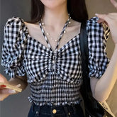 Voguable Women's New Style Shirt Women's Shirt Women's Halter Neck Top Women voguable