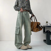 Black Baggy Jeans Men Fashion Retro Pocket Jeans Men Trousers Streetwear Hip-hop Loose Wide Leg Jeans Mens Denim Cargo Pants voguable