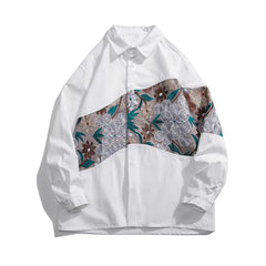 Long Sleeved Shirt Men Fashion Retro Flower Shirt Mens Japanese Streetwear Hip-hop Loose Embroidered Shirt Men Large Size 5XL voguable