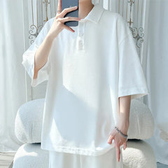 Men Cotton Polo Shirt Summer Breathable Soft Fabric Solid Collared T Shirt Casual Office Wear Classic Design Comfort Fit voguable