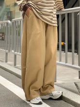 Voguable Wide Leg Cotton Casual Pants Men Japanese Loose Oversize Straight Ankle-length Long Trousers Korean New voguable