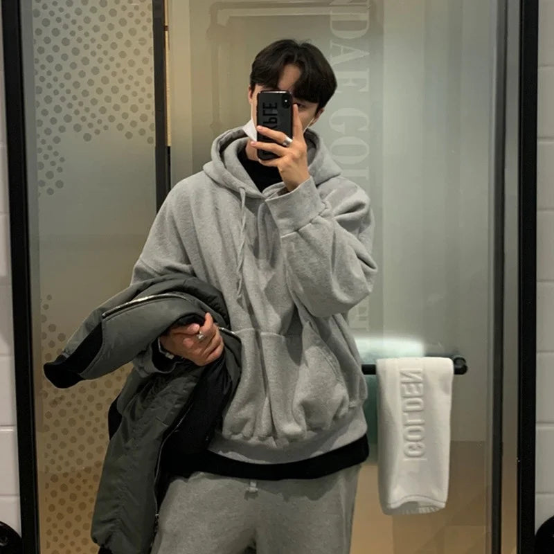 Voguable Autumn Pocket Hoodies Men Oversized Fashion Hooded Sweatshirt Men Streetwear Korean Loose Pullover Hoodies Men Hoody M-2XL voguable