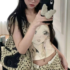 Streetwear Trendy Y2k Aesthetic Dots Wings Women's Handbags Fashion Office Lady Shoulder Underarm Bag All Match Casual Backpacks voguable