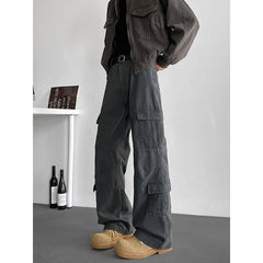 Cargo jeans mens Spring Men Baggy Jeans Men Wide Leg Pants Big Pockets Streetwear Trousers Male Loose Denim Pants