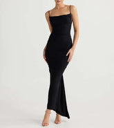 Voguable Summer New Sexy Fashion backless Solid Color Banquet Slimming Bag Hip Strap Dress voguable