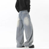 Vintage Wash Light Blue Relaxed Fit Jeans 2025 New Arrival High Quality Distressed Denim Pants for Men Streetwear Fashion Youth voguable