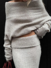 Voguable Elegant Woolen Long Skirts for Women Streetwear Casual Low Waist Floor-Length Straight Skirt Ladies Autumn Winter 2024 voguable