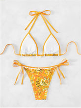 Voguable Summer Female Swimsuit Bathers Bathing Swimming Suit Beachwear Halter String Triangle Two Piece Bikini Women Swimwear voguable
