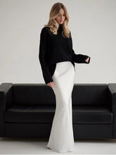 Summer Satin High Waist Long Skirt Female Slim Patchwork Fashion Elegant Streetwear Casual Solid Maxi Skirt Clothes voguable