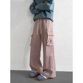 Black Casual Pants Men Retro Pocket Cargo Pants Men Japanese Streetwear Hip-hop Loose Wide Leg Pants Mens Vintage Trousers voguable