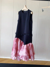 Voguable Elegant Mesh Patchwork Dress Color Block for Women Vintage Sleeveless O-Neck A Evening Prom Line Summer Vestidos voguable